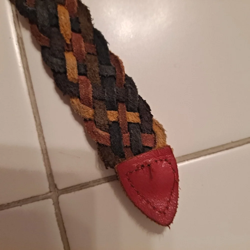 Arizona woven leather belt colorful rainbow gold braided belt size small vintage